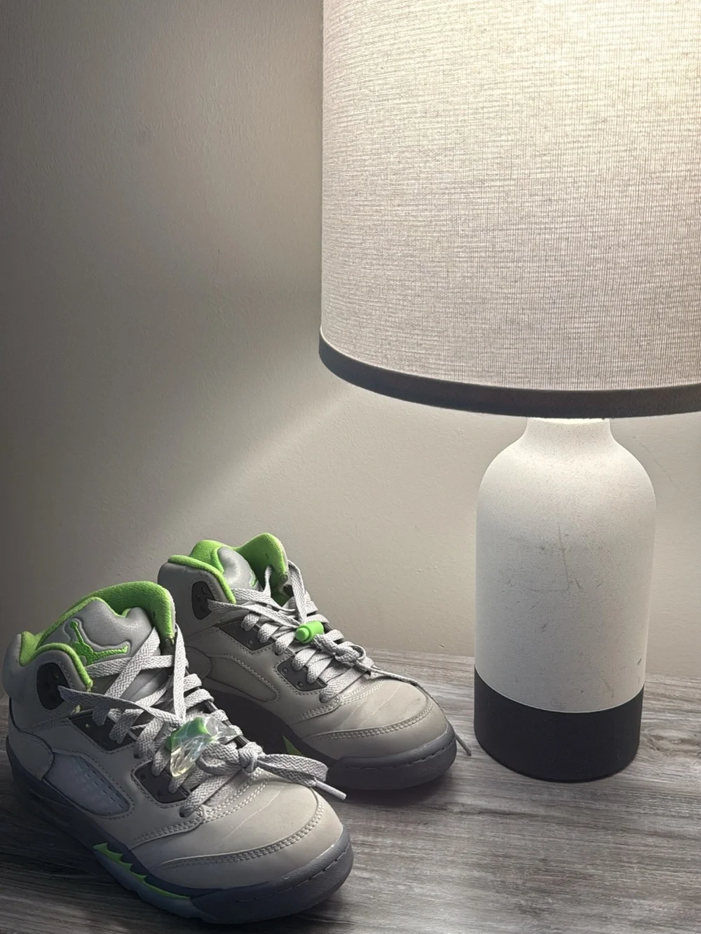 Jordan Kids High-Top Sneakers in Neon Green and Gray